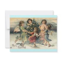 Vintage Merry Christmas Angel Children invitations