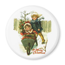 Vintage Merry Christmas Magnet