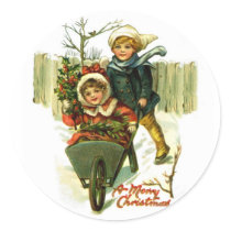 Vintage Merry Christmas Stickers by lkranieri Vintage Merry Christmas Stickers