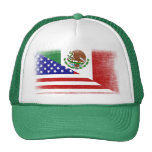 Vintage Mexican American Grunge Flag Trucker Hat
