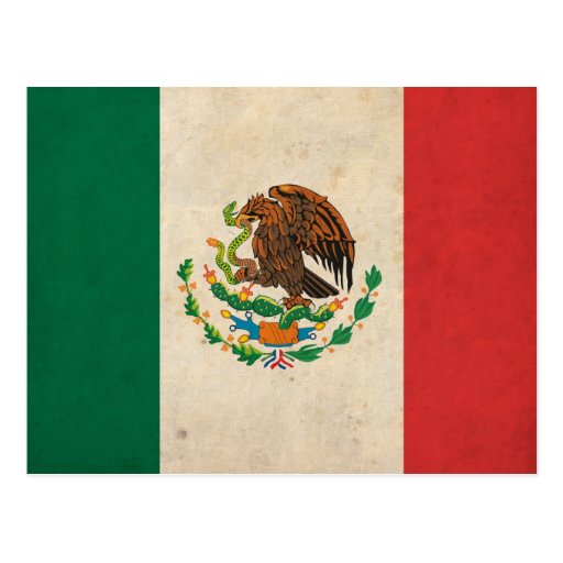 Vintage Mexico Flag Postcard