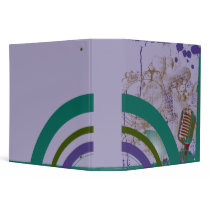 vintage mic turntable colors notebook 3 ring binders