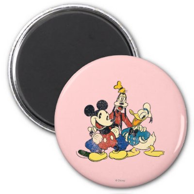 Vintage Mickey Mouse & Friends 2 magnets