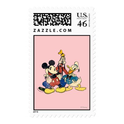 Vintage Mickey Mouse & Friends 2 stamps