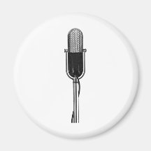 Vintage Microphone Fridge Magnet