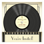 Vintage Microphone Vinyl Record Party Invitations