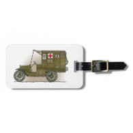 Vintage Military Ambulance luggage tag