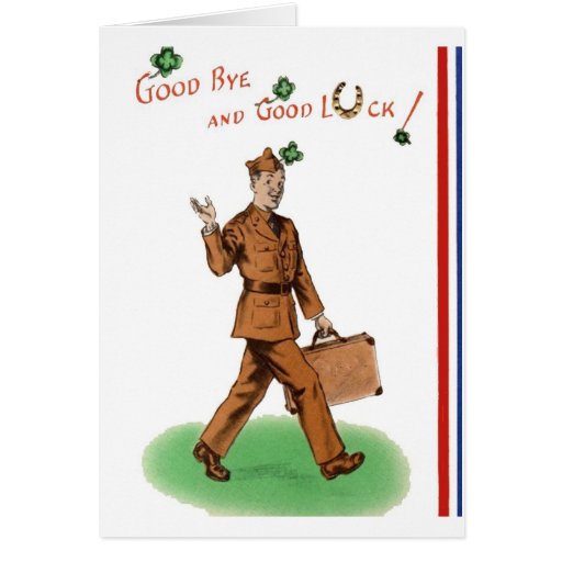 Vintage Military Good Bye And Good Luck Card Zazzle