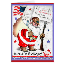 Vintage Military Merry Christmas Card