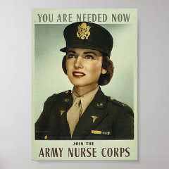 Vintage Military Nurse Corps Poster