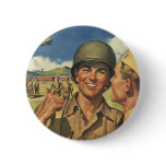 Vintage Military Personnel; Patriotic Pinback Buttons