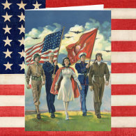 Vintage Military Personnel; Patriotic Cards