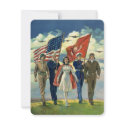 Vintage Military Personnel; Patriotic invitations