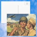 Vintage Military Personnel; Patriotic postcards