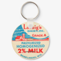 Vintage Milk Bottle Cap Keychain