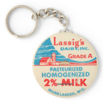 Vintage Milk Bottle Cap Keychain