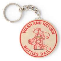 Vintage Milk Bottle Cap Keychain