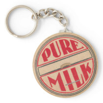Vintage Milk Bottle Cap Keychain
