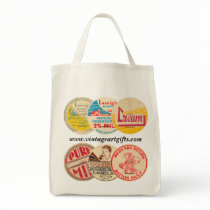 Vintage Milk Bottle Cap Organic Grocery Tote Tote Bags