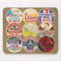 Vintage Milk Bottle Caps Mousepad Collage