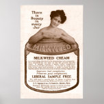 Vintage Milkweed Cream Ad from 1908 posters