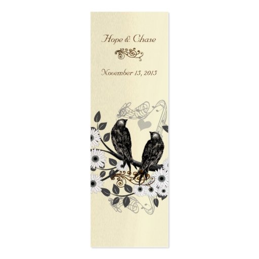 Vintage Mini Bookmark or Wedding Tags Business Cards (back side)