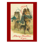 Vintage *Mini Collie* Merry Christmas! Postcard