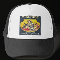 Vintage Mischief Brand Label hats by scenesfromthepast Vintage Mischief Brand Label hats