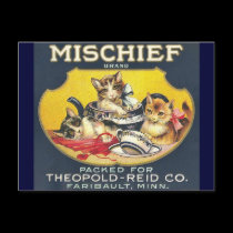 Vintage Mischief Brand Label postcards