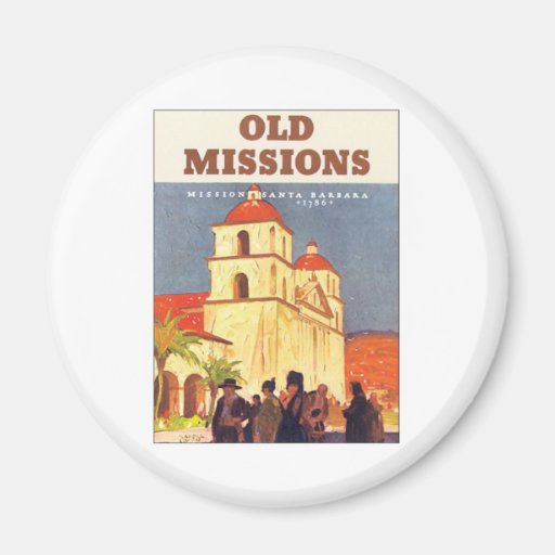 Vintage Missions Santa Barbara Magnet