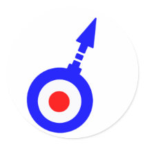 Vintage Mod target with Degree Arrow Round Sticker