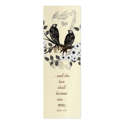 Vintage Modern Love Bird Wedding Tags Mini Business Card