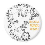 VINTAGE MODERN MAGNENT: "Recycle, reduce, reuse!" Magnet