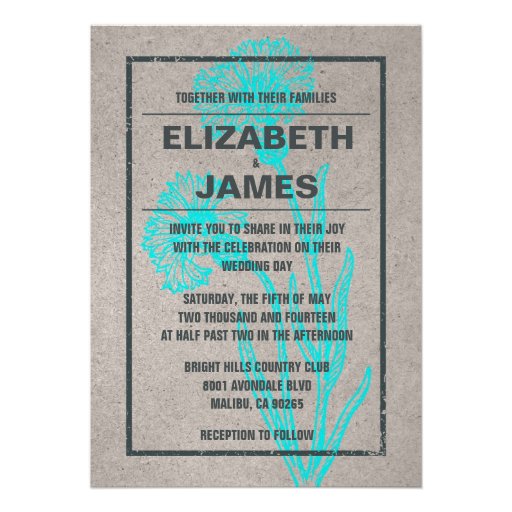 Vintage Modern Wedding Invitations