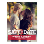 Vintage Modern Wedding Save The Date - Red postcards