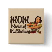 Vintage Mom Pinback Buttons