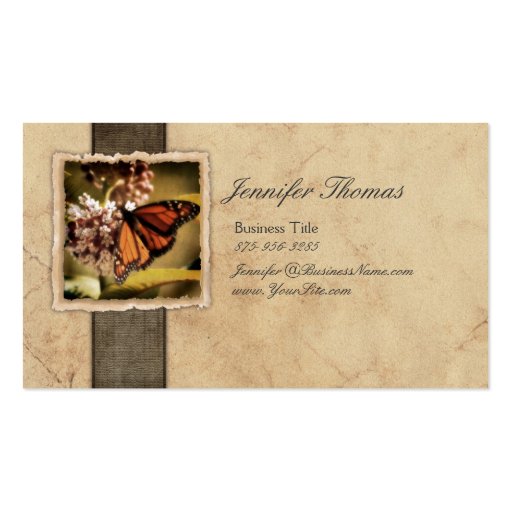 Vintage Monarch Butterfly Business Cards (front side)