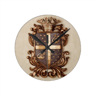 VINTAGE MONARCHY COAT OF ARMS WALL CLOCKS