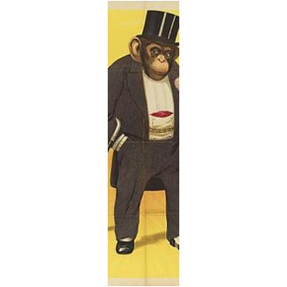 Vintage Monkey in Tuxedo Skateboard Deck skateboard