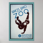 Vintage Monkey Zoo Poster