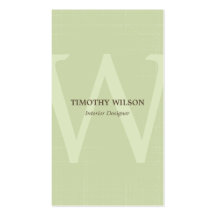 Vintage Monogram Business Cards - Green Tea
