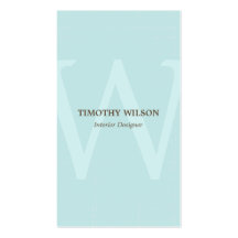 Vintage Monogram Business Cards - Light Blue