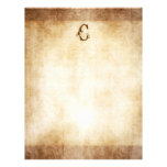 Vintage Monogram Faded Damask Paper Customized Letterhead