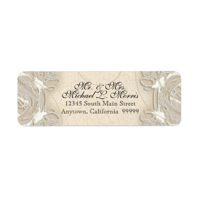 Vintage Monogram Lace Baroque Etching Swirl Formal Custom Return Address Label