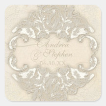 Vintage Monogram Lace Baroque Etching Swirl Formal Sticker