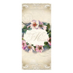 Vintage Monogram Lace Wild Pink Rose Swirl Formal Custom Announcement
