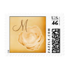 postcard - Vintage Floral Postage Stamp Original Design with Customizable Monogram.