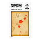 postcard - Vintage Floral Postage Stamp Original Design with Customizable Monogram.