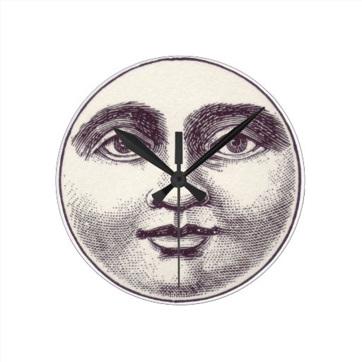 Vintage Moon Face Wall Clock Zazzle