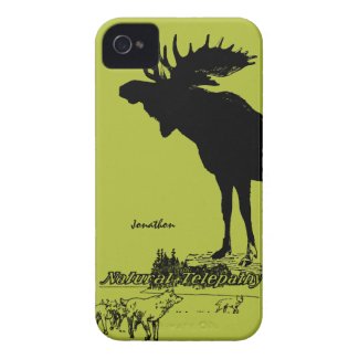 Vintage Moose and Wolf Wildlife -Choose Case Color Iphone 4 Case-mate Case